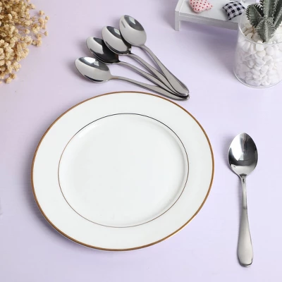 Unique Bargains Stainless Steel Tableware Straight Handle 7" Long Soup Spoons Silver Tone 5 Pcs 5 Unique Bargains Stainless Steel Tableware Straight Handle 7" Long Soup Spoons Silver Tone 5 Pcs - Image 3