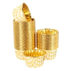 Unique Bargains Round-Grid Greaseproof Single-sided Aluminum Foil Cupcake Liners 50 Pcs -Kitchen Tools Shop GUEST 01deb4a8 e2e1 43cc a097 a6c56967eec5
