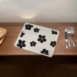 Unique Bargains Flower Dish Drying Mat Beige Black 19.69"x15.75" 1 Pc -Kitchen Tools Shop GUEST 027759d9 82f9 46e5 9a80 e2a64ccac1a8