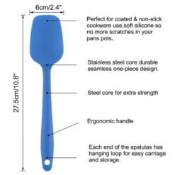 Unique Bargains Heat Resistant Non Stick Dishwasher Safe Seamless Design Spatula Set Red, Orange, Green, Blue 4 Pcs