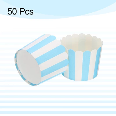 Unique Bargains Greaseproof Disposable Cakes Muffins Liners Stripe Paper Baking Cups 6oz 50 Pcs 4 Unique Bargains Greaseproof Disposable Cakes Muffins Liners Stripe Paper Baking Cups 6oz 50 Pcs - Image 2