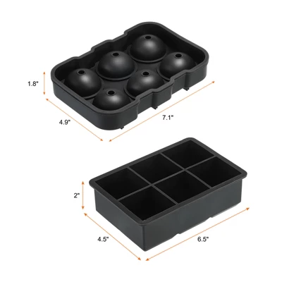 Unique Bargains Silicone DIY Drink Ball Square Maker Ice Cube Trays With Funnel 7.1" 6.5" 2 Pcs 3 Unique Bargains Silicone DIY Drink Ball Square Maker Ice Cube Trays With Funnel 7.1" 6.5" 2 Pcs
