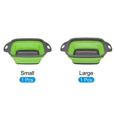 Unique Bargains Collapsible Colander Set Square Foldable Food Strainer With Handle Space Saving Design 3 Unique Bargains Collapsible Colander Set Square Foldable Food Strainer With Handle Space Saving Design