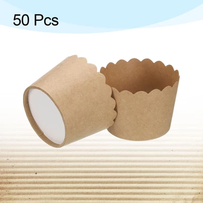 Unique Bargains Disposable Greaseproof Paper Wrappers Cake Muffins Baking Cups 50 Pcs Brown 4 Unique Bargains Disposable Greaseproof Paper Wrappers Cake Muffins Baking Cups 50 Pcs Brown - Image 2