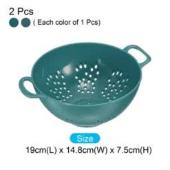 Unique Bargains Kitchen Plastic Rice Washing Drainer Basket Colander With Double Handles