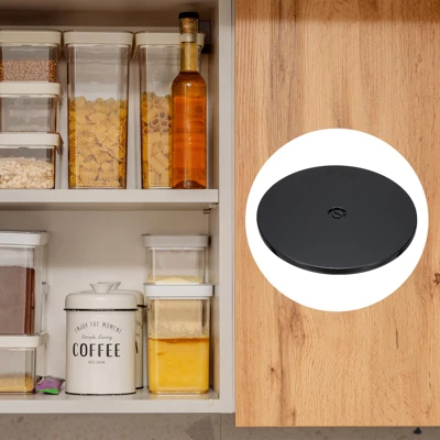 Unique Bargains High-strength Plastic 360-degree Rotating Design Durability Anti-slip Black Swivel Turntable 2 Pcs 4 Unique Bargains High-strength Plastic 360-degree Rotating Design Durability Anti-slip Black Swivel Turntable 2 Pcs - Image 2