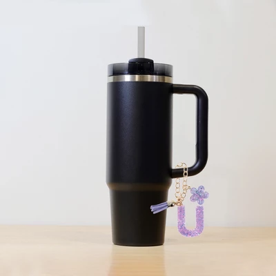 Unique Bargains Star Sequin Letter U Flower Tassel Water Cup Pendant Purple 1 Pc 4 Unique Bargains Star Sequin Letter U Flower Tassel Water Cup Pendant Purple 1 Pc - Image 2