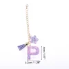 Unique Bargains Star Sequin Letter P Flower Tassel Water Cup Pendant Purple 1 Pc