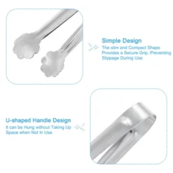 Unique Bargains Stainless Steel Ice Serving Tongs 4.5 Inch Silver 6 Pcs -Kitchen Tools Shop GUEST 0da4b826 3e60 48fe 8b7b 99fb5954f5c2