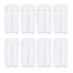Unique Bargains Round Plastic Empty Jars With Transparent Screw Top Lids For Storage 8 Pcs -Kitchen Tools Shop GUEST 0e3f1d50 cfbc 43fc 9e5d 9ee4c436e6c9