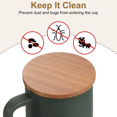 Unique Bargains Smooth Bamboo Wide Mouth Coffee Mug Wooden Cup Lid 4 Pcs 4 Unique Bargains Smooth Bamboo Wide Mouth Coffee Mug Wooden Cup Lid 4 Pcs - Image 2
