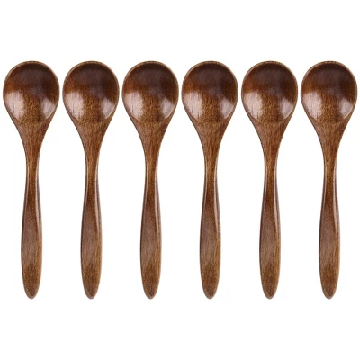Unique Bargains Wooden Natural Grain Home Kitchen Soup Oil Salt Sugar Dining Spoons 5.5" Length Brown 6 Pcs 8 Unique Bargains Wooden Natural Grain Home Kitchen Soup Oil Salt Sugar Dining Spoons 5.5" Length Brown 6 Pcs - Image 6