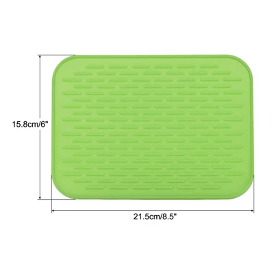 Unique Bargains Dish Drying Mat Silicone Drain Pad Heat Resistant Suitable For Kitchen Blue Green 2 Pcs 8.5" X 6" 3 Unique Bargains Dish Drying Mat Silicone Drain Pad Heat Resistant Suitable For Kitchen Blue Green 2 Pcs 8.5" X 6"