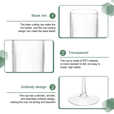 Unique Bargains Lightweight Elegant Long Stem Champagne Flutes 1 Pc 4 Unique Bargains Lightweight Elegant Long Stem Champagne Flutes 1 Pc - Image 2