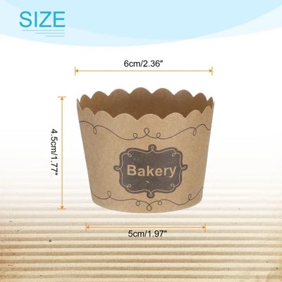 Unique Bargains Disposable Greaseproof Muffins Kraft Paper Baking Cups 100 Pcs 3 Unique Bargains Disposable Greaseproof Muffins Kraft Paper Baking Cups 100 Pcs