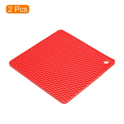 Unique Bargains Heat Resistant Non-Slip Flexible Durable Trivet Mat Red 2 Pcs 4 Unique Bargains Heat Resistant Non-Slip Flexible Durable Trivet Mat Red 2 Pcs - Image 2