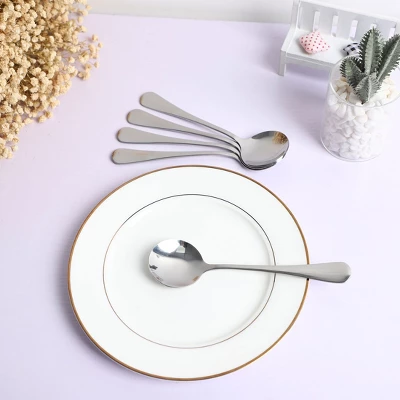 Unique Bargains Stainless Steel Tableware Straight Handle 7" Long Soup Spoons Silver Tone 5 Pcs 8 Unique Bargains Stainless Steel Tableware Straight Handle 7" Long Soup Spoons Silver Tone 5 Pcs - Image 6