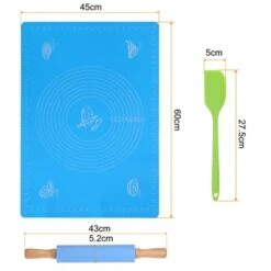 Unique Bargains Silicone Non-Stick Small Heat Resistant Wooden Handle Rolling Pins 3 Pcs