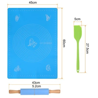 Unique Bargains Silicone Non-Stick Small Heat Resistant Wooden Handle Rolling Pins 3 Pcs 3 Unique Bargains Silicone Non-Stick Small Heat Resistant Wooden Handle Rolling Pins 3 Pcs