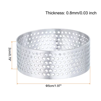 Unique Bargains Stainless Steel Non-Stick Perforated Baking Dessert Round Cake Ring 6 Pcs 3 Unique Bargains Stainless Steel Non-Stick Perforated Baking Dessert Round Cake Ring 6 Pcs