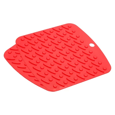 Unique Bargains Silicone Heat Resistant Non-slip Flexible Trivet Mats 6.9 X 6.9 Inch Red 2 Pcs 5 Unique Bargains Silicone Heat Resistant Non-slip Flexible Trivet Mats 6.9 X 6.9 Inch Red 2 Pcs - Image 3