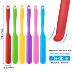 Unique Bargains Silicone Jar Spatula, Heat Resistant Jam Spreader Non-Stick Long With Handle