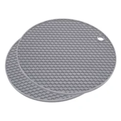 Unique Bargains Heat Resistant Non-slip Flexible Durable Trivet Mat 7.08 X 7.08 X 0.24 Inch Light Gray 2 Pcs -Kitchen Tools Shop GUEST 144e0d2d a763 479a aa8d b8a5d5a9eabf