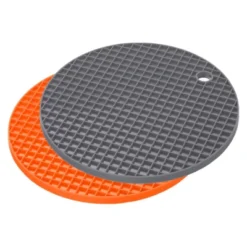 Unique Bargains Silicone Heat Resistant Non-Slip Flexible Trivet Mats Orange, Deep Gray 2 Pcs -Kitchen Tools Shop GUEST 150a24f4 a220 43c0 81f0 d8073a7fee0b