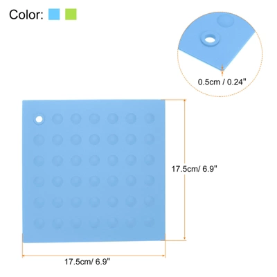 Unique Bargains Silicone Heat Resistant Non-slip Flexible Trivet Mat Light Blue, Green 2 Pcs 3 Unique Bargains Silicone Heat Resistant Non-slip Flexible Trivet Mat Light Blue, Green 2 Pcs