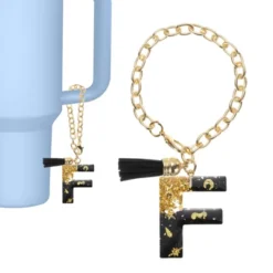 Unique Bargains Resin Lightweight Decorative Tassel Keychain Handle Charm Black With Gold Foil 1 Pc -Kitchen Tools Shop GUEST 16c2cd60 44a4 4500 97ce fef0a6b22b24