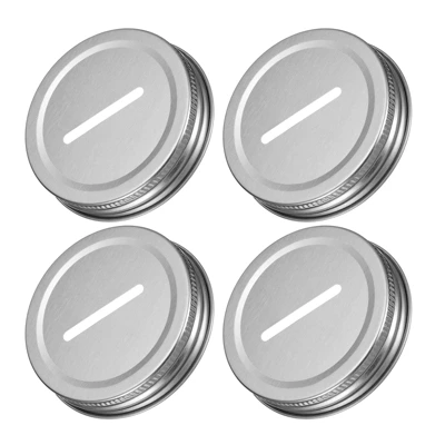 Unique Bargains Regular Mouth Tin Plate Mason Jar Coin Slot Canning Lids 4 Pcs 2.76" Silver 7 Unique Bargains Regular Mouth Tin Plate Mason Jar Coin Slot Canning Lids 4 Pcs 2.76" Silver - Image 5