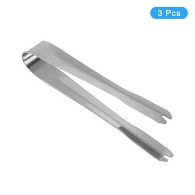 Unique Bargains 410 Stainless Steel Ice Tongs For Appetizers, Charcuterie, Dessert, Tea Party, Bar, Cafe Serving 5.2" Silver 3 Pcs 4 Unique Bargains 410 Stainless Steel Ice Tongs For Appetizers, Charcuterie, Dessert, Tea Party, Bar, Cafe Serving 5.2" Silver 3 Pcs - Image 2