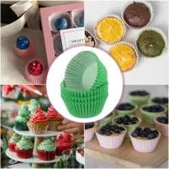 Unique Bargains Greaseproof Disposable Standard Size Cake Cookie Baking Cups 100 Pcs Green -Kitchen Tools Shop GUEST 19d674cc 6fb3 4be3 90d5 fde109efe3ad