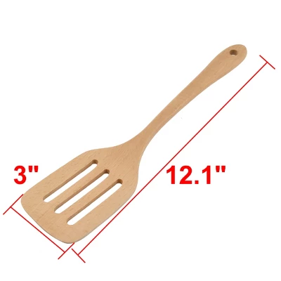 Unique Bargains Wooden Hollow Design Cooking Ware Frying Turner Spatulas And Turners Wood Color 1 Pc 4 Unique Bargains Wooden Hollow Design Cooking Ware Frying Turner Spatulas And Turners Wood Color 1 Pc - Image 2