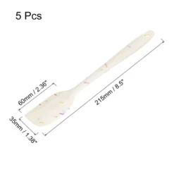 Unique Bargains Heat-resistant Scraper Silicone Spatula Spoon For Baking Cooking Mixing 8.5” White 5 Pcs
