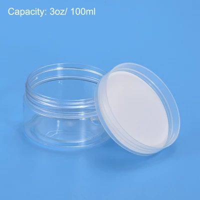 Unique Bargains Round Plastic Empty Organizing Jars With Transparent Screw Top Lids 4 Pcs 5 Unique Bargains Round Plastic Empty Organizing Jars With Transparent Screw Top Lids 4 Pcs - Image 3