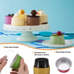 Unique Bargains Disposable Aluminum Foil Cakes Dessert Baking Cups With Lids 25 Pcs 2.5" X 2.1" 10 Unique Bargains Disposable Aluminum Foil Cakes Dessert Baking Cups With Lids 25 Pcs 2.5" X 2.1" -Kitchen Tools Shop GUEST 1f7bc8a9 72d3 40a4 84d9 6b2eec5e4452