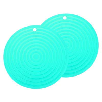 Unique Bargains Round Heat Resistant Silicone Trivet Mat With Hang Hole 2 Pcs 9 Unique Bargains Round Heat Resistant Silicone Trivet Mat With Hang Hole 2 Pcs - Image 7