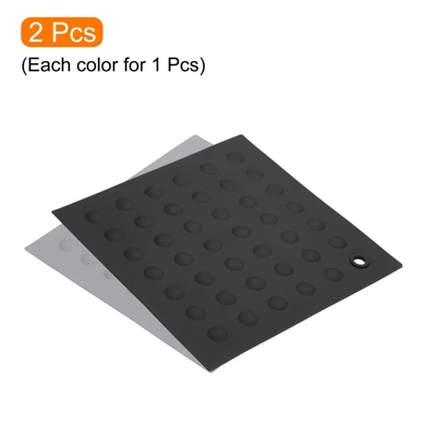 Unique Bargains Heat Resistant Non-slip Flexible Durable Silicone Trivet Mat Light Gray, Black 2 Pcs 4 Unique Bargains Heat Resistant Non-slip Flexible Durable Silicone Trivet Mat Light Gray, Black 2 Pcs - Image 2