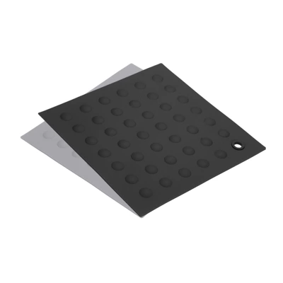 Unique Bargains Heat Resistant Non-slip Flexible Durable Silicone Trivet Mat Light Gray, Black 2 Pcs 5 Unique Bargains Heat Resistant Non-slip Flexible Durable Silicone Trivet Mat Light Gray, Black 2 Pcs - Image 3