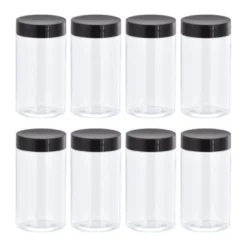 Unique Bargains Round Clear Plastic Empty Jars With Black Screw Top Lid For Storage 8 Pcs 14 Unique Bargains Round Clear Plastic Empty Jars With Black Screw Top Lid For Storage 8 Pcs -Kitchen Tools Shop GUEST 208b39a6 792f 49a9 ac72 4b29b4cad9bf