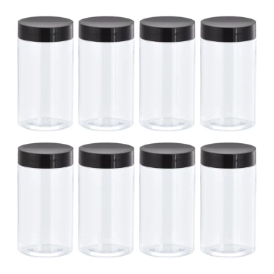 Unique Bargains Round Clear Plastic Empty Jars With Black Screw Top Lid For Storage 8 Pcs 8 Unique Bargains Round Clear Plastic Empty Jars With Black Screw Top Lid For Storage 8 Pcs - Image 6