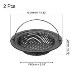 Unique Bargains Stainless Steel Mesh With Handle Durable Kitchen Drain Stoppers 2 Pcs