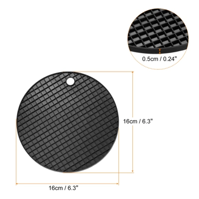 Unique Bargains Silicone Heat Resistant Non-Slip Flexible Trivet Mats Black 2 Pcs 3 Unique Bargains Silicone Heat Resistant Non-Slip Flexible Trivet Mats Black 2 Pcs