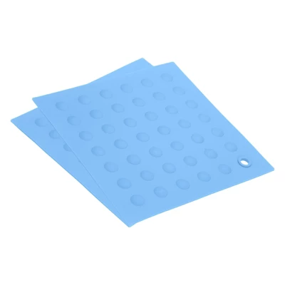 Unique Bargains Silicone Heat Resistant Non-slip Flexible Trivet Mat Light Blue 2 Pcs 5 Unique Bargains Silicone Heat Resistant Non-slip Flexible Trivet Mat Light Blue 2 Pcs - Image 3