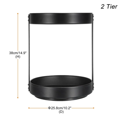 Unique Bargains Rotating Metal Condiment Turntable Lazy Susan Spice Rack Black 3 Unique Bargains Rotating Metal Condiment Turntable Lazy Susan Spice Rack Black