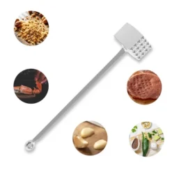 Unique Bargains Square Meat Tenderizer Mallet Silver Tone 1 Pc -Kitchen Tools Shop GUEST 23f45909 377c 4bf9 bde7 33ddb23f78d2