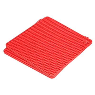 Unique Bargains Heat Resistant Non-Slip Flexible Durable Trivet Mat Red 2 Pcs 5 Unique Bargains Heat Resistant Non-Slip Flexible Durable Trivet Mat Red 2 Pcs - Image 3
