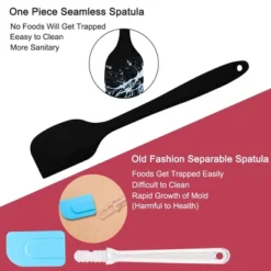 Unique Bargains Heat Resistant Non-scratch Non Stick Rubber Spatula Set Red, Black, Pink, Green 4 Pcs -Kitchen Tools Shop GUEST 24bce9c0 09d1 430a 866b 06d8909fb5ce