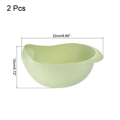 Unique Bargains Rice Washing Filter Strainer Fruit Vegetable Bowl Drainer Home Kitchen Green 2 Pcs 3 Unique Bargains Rice Washing Filter Strainer Fruit Vegetable Bowl Drainer Home Kitchen Green 2 Pcs